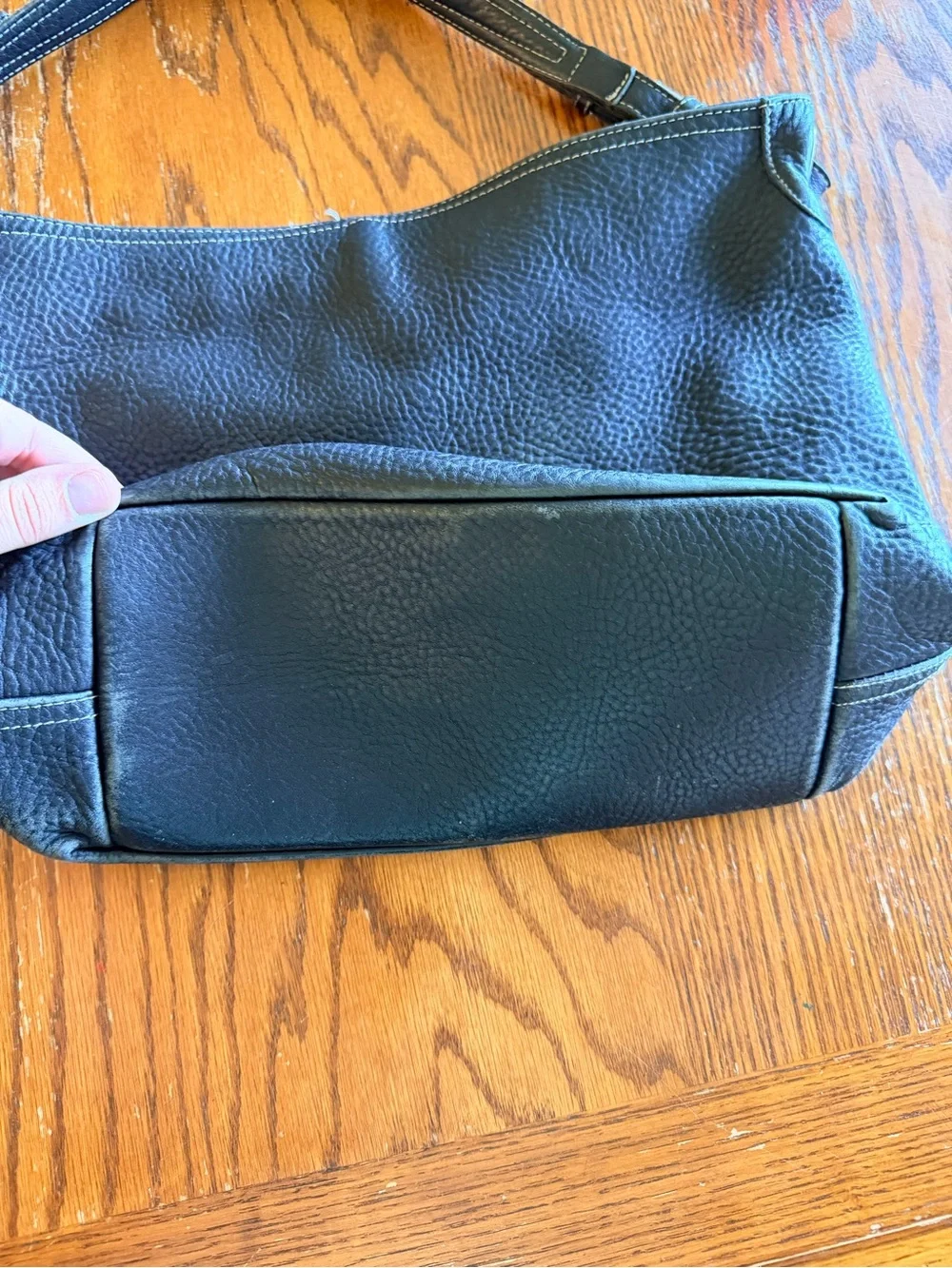Coach black pebbled leather hobo shoulder bag